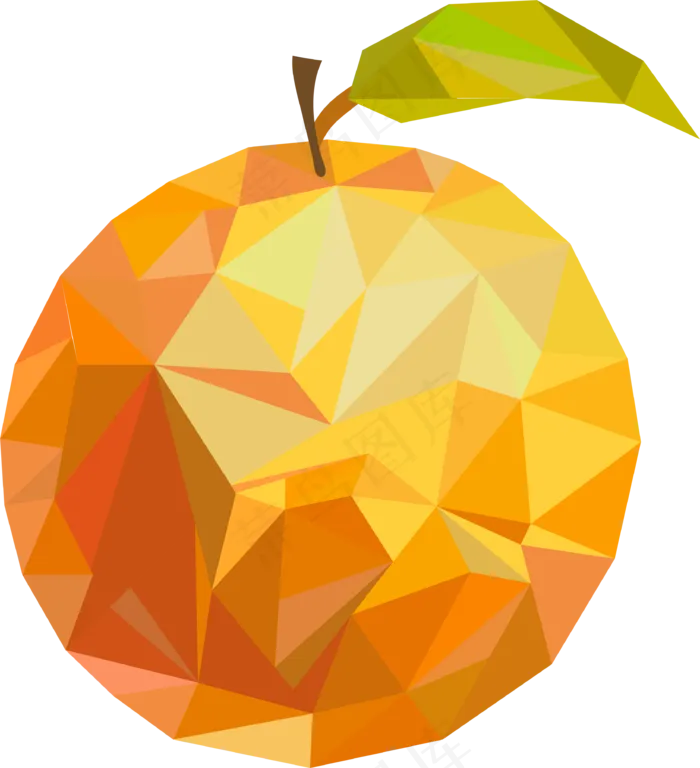 几何橙子色块橙子矢量设计水果图(3389*3717px 300 dpi )ai矢量模版下载
