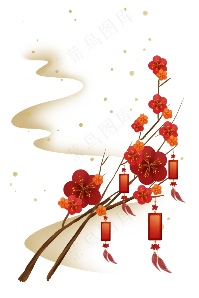 二十四节气立春踏春红色梅花,免抠元素(2965X4421(DPI:300))psd模版下载