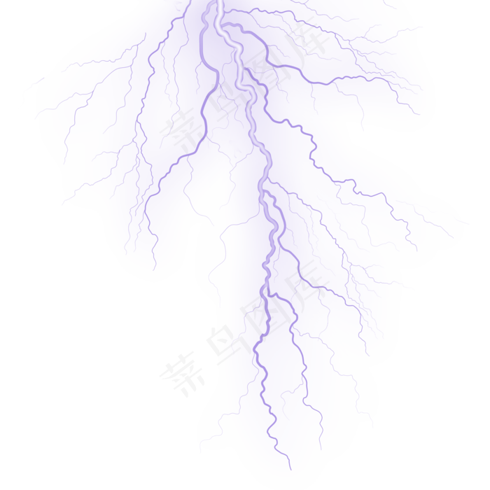 强烈枝杈闪电光效,免抠元素(2000*2000px 300 dpi )psd模版下载