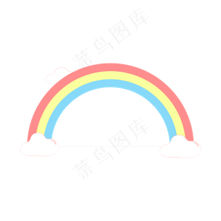 手绘卡通云朵彩虹,免抠元素