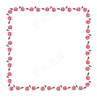 手绘小清新玫瑰花边框
