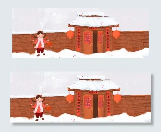 新年门前吃糖葫芦的女孩