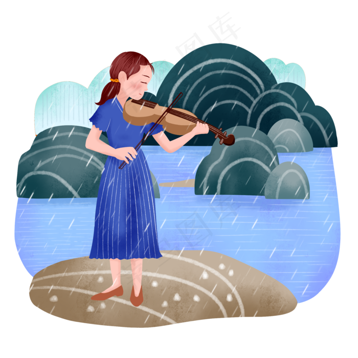 谷雨拉小提琴