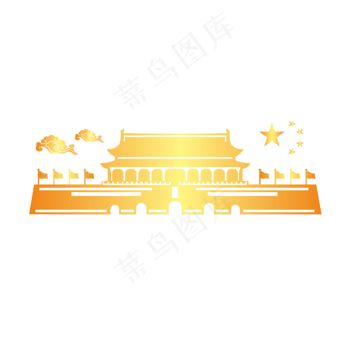 烫金风格党建剪影(5906*5906px 300 dpi )ai矢量模版下载