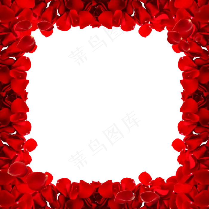 红色的玫瑰花瓣边框(2000X2000(DPI:300))psd模版下载