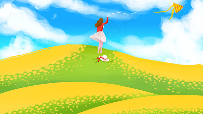 绿色 蓝色 夏天 夏季配图