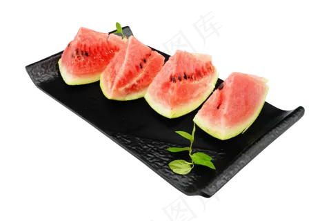 一盘西瓜水果