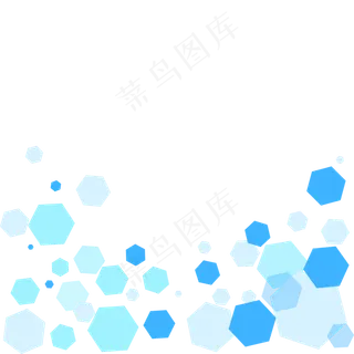 数码科技几何六边形,免抠元素