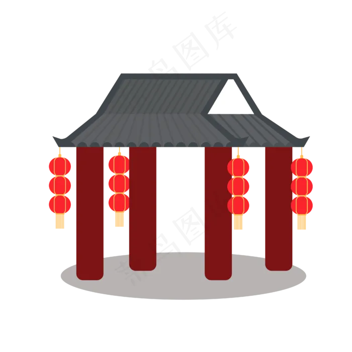 矢量手绘卡通门头灯笼,免抠元素(4167*4167px 300 dpi )ai矢量模版下载