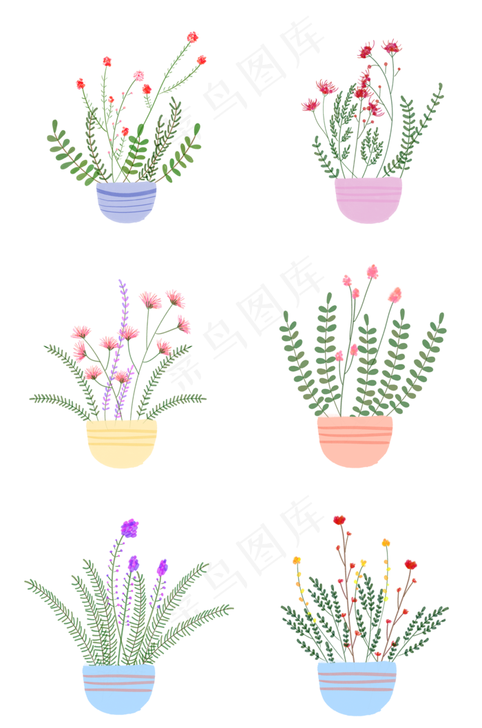 水彩植物绿叶手绘风小清新(2000X3020(DPI:300))psd模版下载