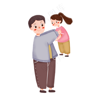 爸爸举高高卡通素材