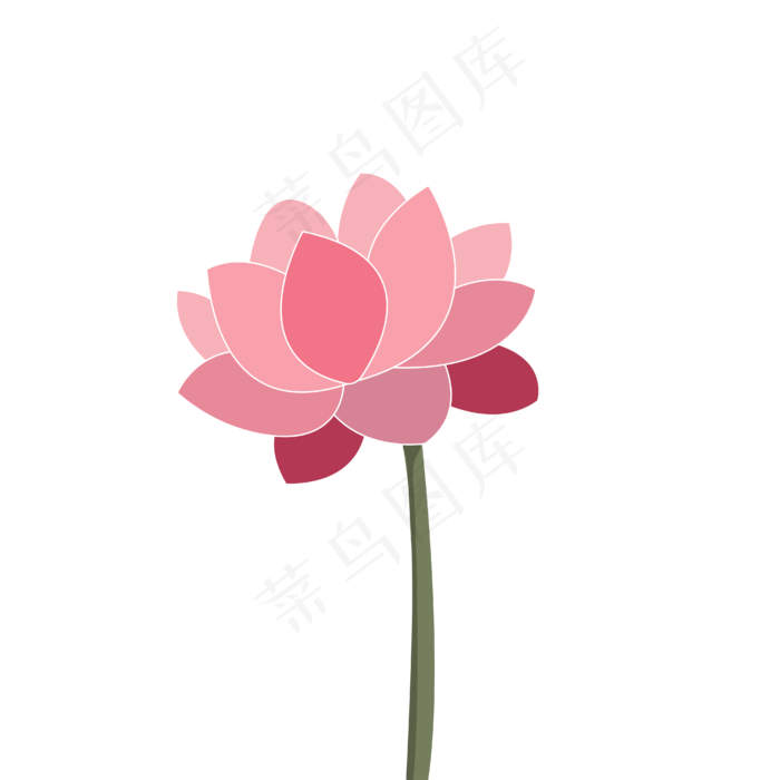 手绘花夏日荷花(2048X2738(DPI:300))ai矢量模版下载