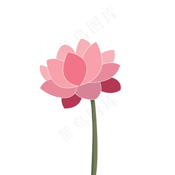 手绘花夏日荷花(2048X2738(DPI:300))ai矢量模版下载