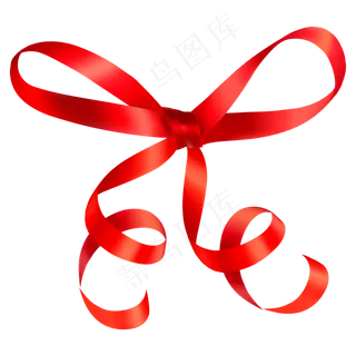 红色卡通丝带蝴蝶结