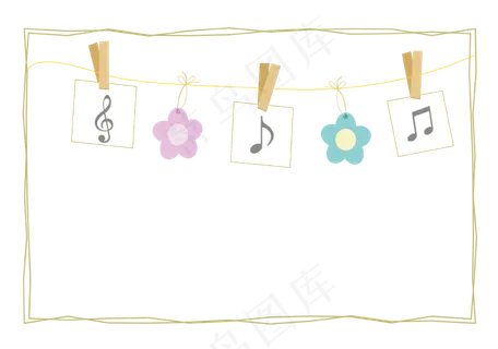 简约回忆相片音符花朵矢量造型边