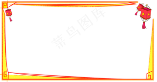 宵节灯笼手绘边框,免抠元素