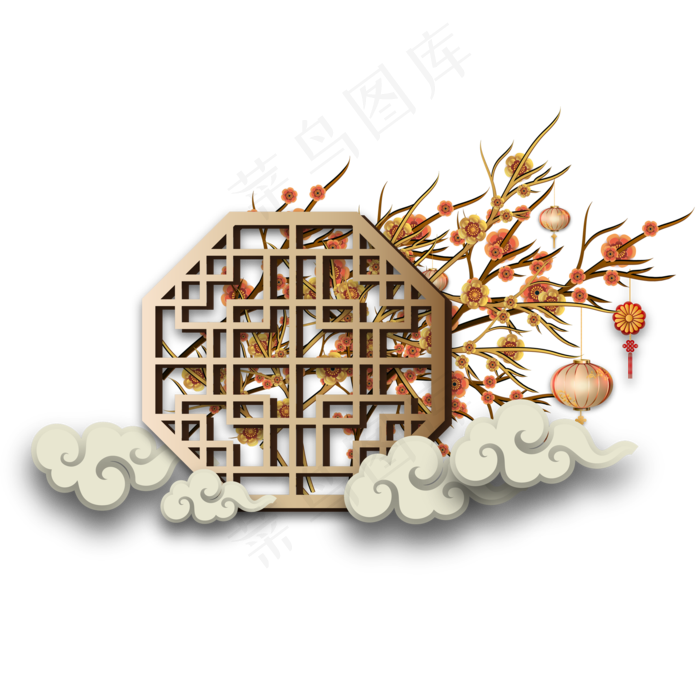 中国风窗花剪纸装饰