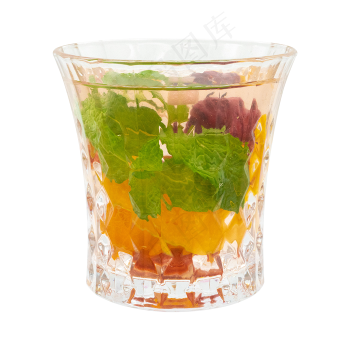 清凉花果薄荷饮料杯,免抠元素