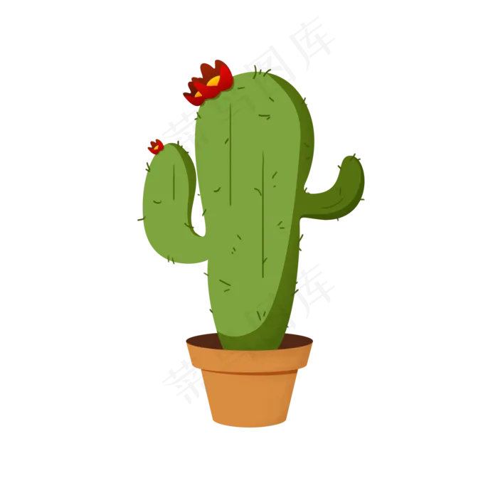 手绘可爱仙人掌小清新植物元素(2000X2000(DPI:72))psd模版下载