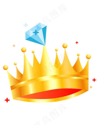 矢量卡通金属皇冠,免抠元素