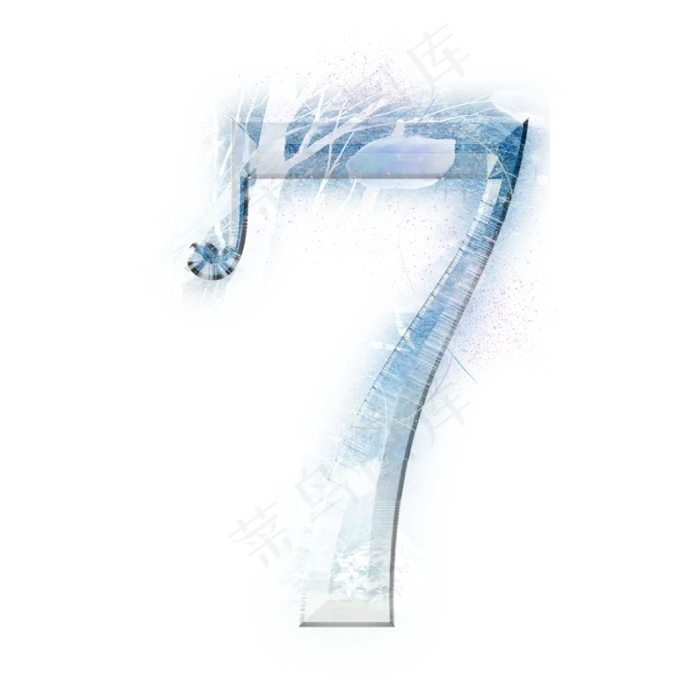 冬日麋鹿数字7(2000*2000px 	      )psd模版下载