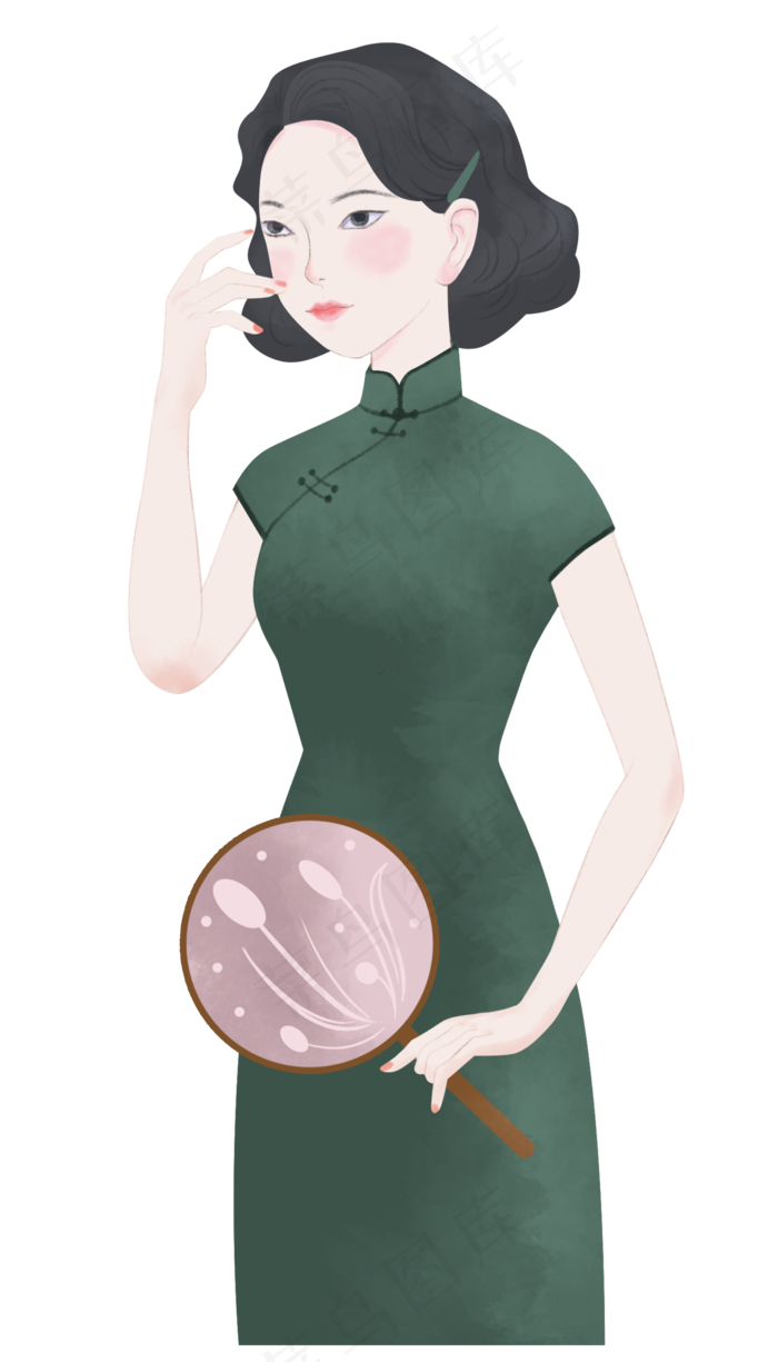旗袍美女(2000X3500(DPI:300))psd模版下载