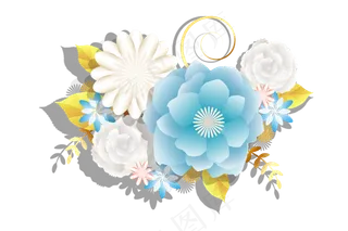 母亲节父亲节彩色写实鲜花立体花