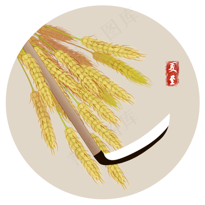 夏收过麦夏至习俗24节气(2000X2000(DPI:300))psd模版下载