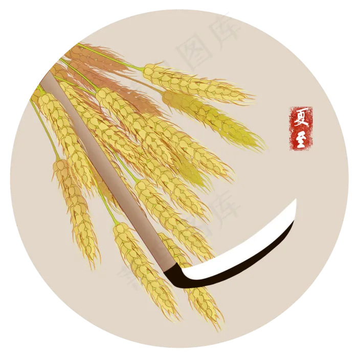 夏收过麦夏至习俗24节气(2000X2000(DPI:300))psd模版下载