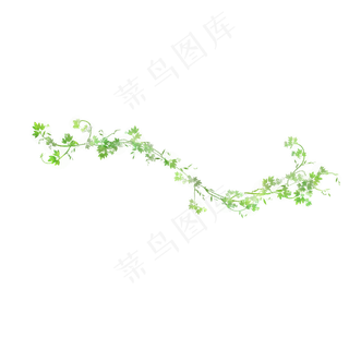 小清新藤蔓树叶免抠