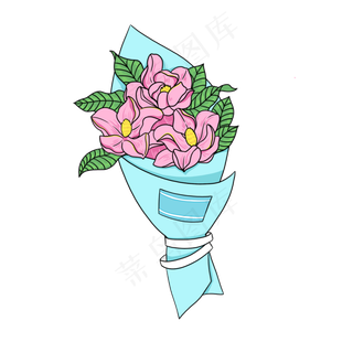 玉兰花花束粉色装饰免扣