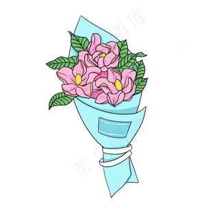 玉兰花花束粉色装饰免扣