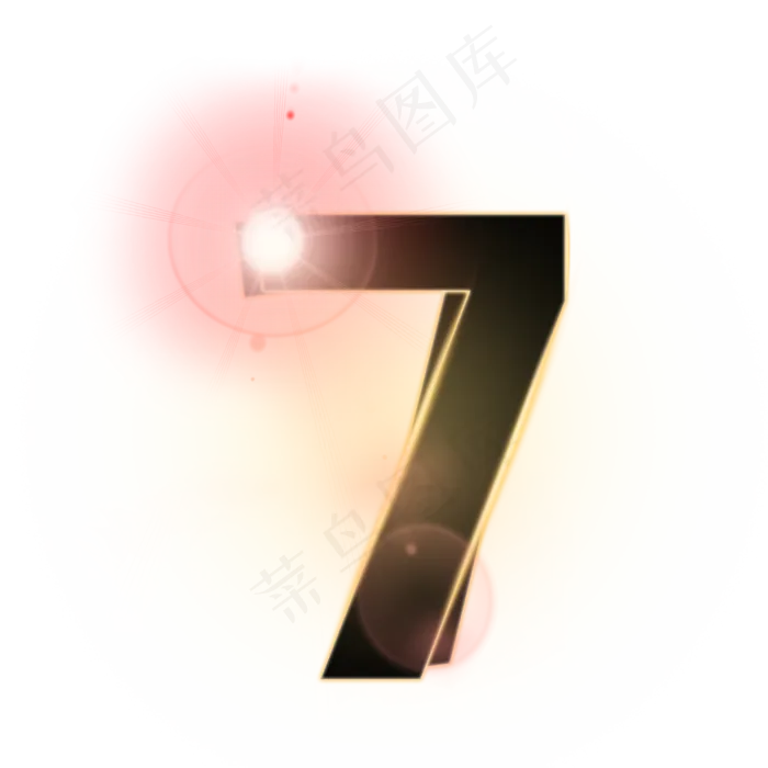 黑色光晕光效荧光数字7(3000*3000px 	      )psd模版下载