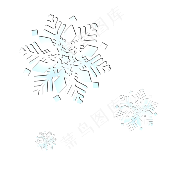 雪花白雪结晶体下雪六菱形,免抠元素