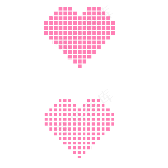 像素网格风格爱心卡通手绘素材免,免抠元素
