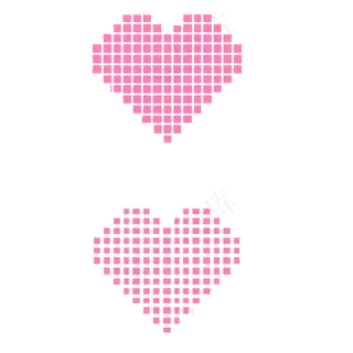 像素网格风格爱心卡通手绘素材免,免抠元素