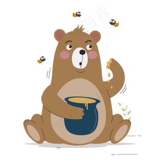 偷吃蜂蜜的熊免抠图