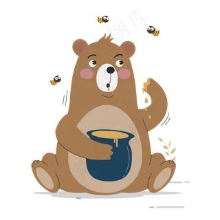 偷吃蜂蜜的熊免抠图
