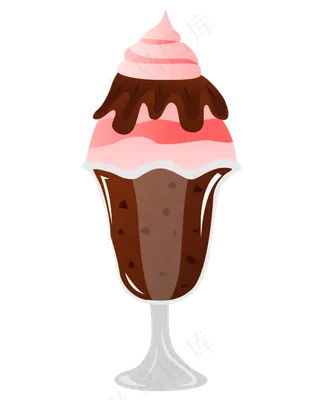 矢量夏季食物手绘水果甜筒