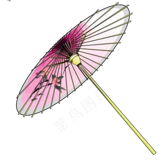 古风水彩油纸伞