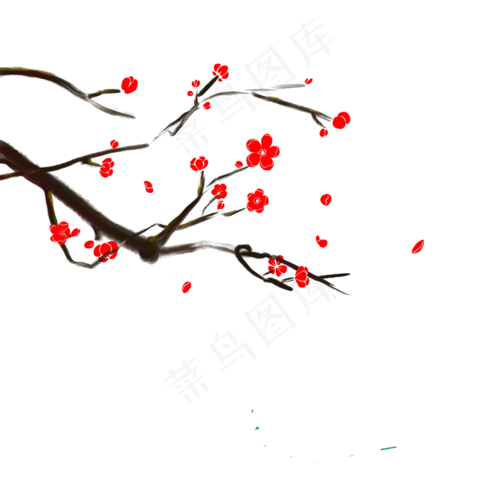 卡通免扣红色花朵(2000X2000(DPI:300))psd模版下载