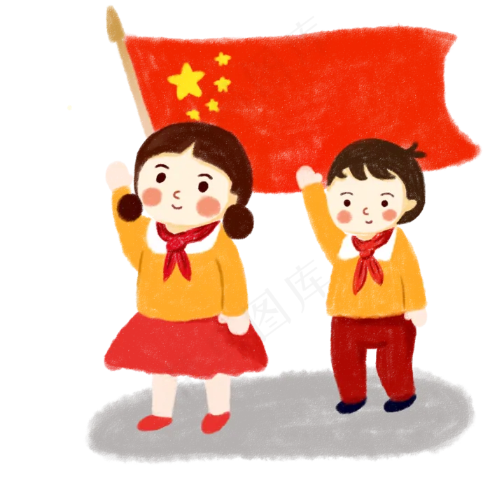红领巾敬礼小孩(2000X2000(DPI:300))psd模版下载