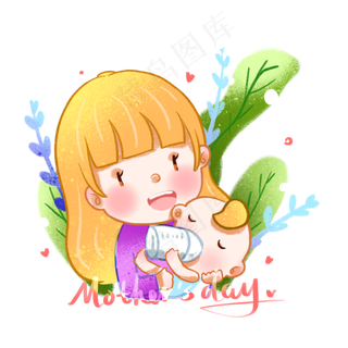 母亲节抱着孩子喂奶的妈妈