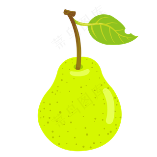 梨子水果绿色叶子可爱卡通维生素