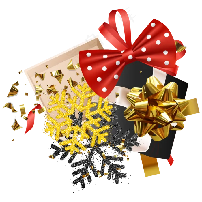 矢量圣诞节礼盒,免抠元素ai矢量模版下载