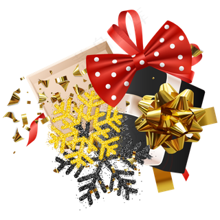 矢量圣诞节礼盒,免抠元素