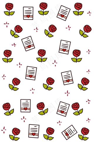 爱心玫瑰底纹