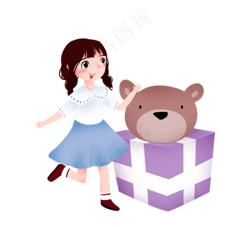 小女孩和礼盒