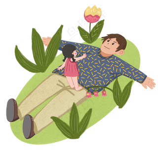 父亲节巨大的爸爸女儿在爸爸肚子