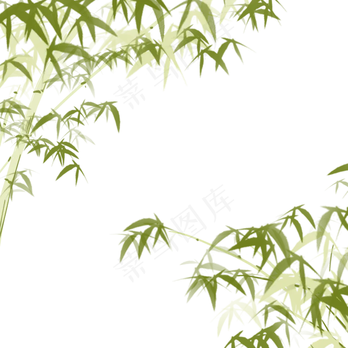 古风绿色写意竹子(2000X2000(DPI:300))psd模版下载